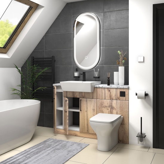 oliver Oak 1300 basin unit with toilet suite Black Handles oliver Oak 1300 basin unit with toilet suite Black Handles