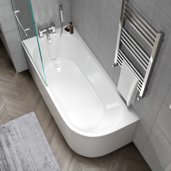 tee 1700 x 750mm corner bath right hand