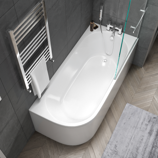 tee 1700 x 750mm corner bath left hand