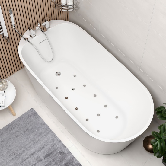 valencia 1600 x 750 freestanding bath with air spa jets