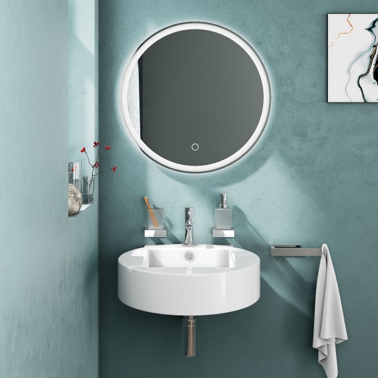 neo wall hung round basin with square sink