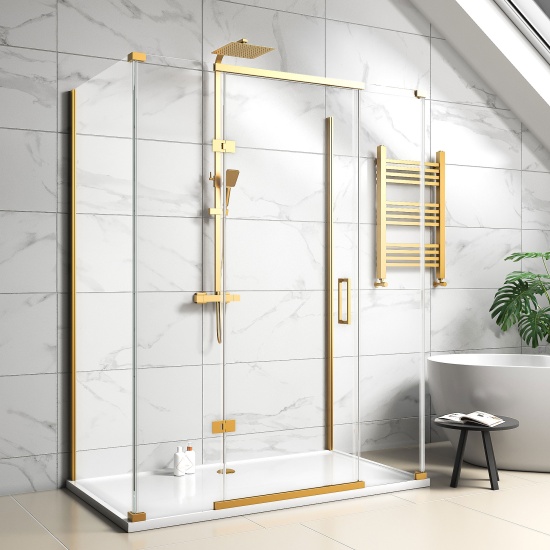 havana gold 1600 inline hinged corner shower enclosure