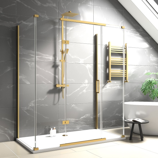 havana gold 1500 inline hinged corner shower enclosure