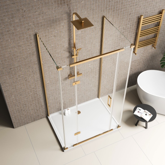 havana gold 1200 inline hinged 8mm shower enclosure three sided