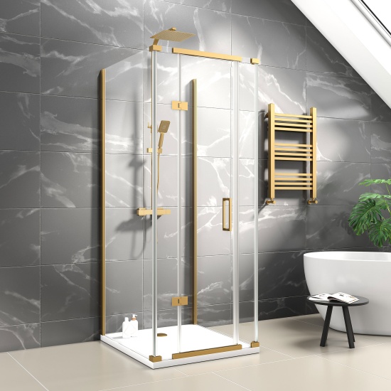 havana gold 800 inline hinged corner shower enclosure