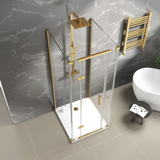 havana gold 800 inline hinged corner shower enclosure