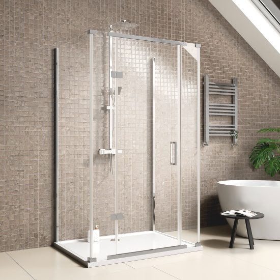 havana chrome 1200 inline hinged corner shower enclosure