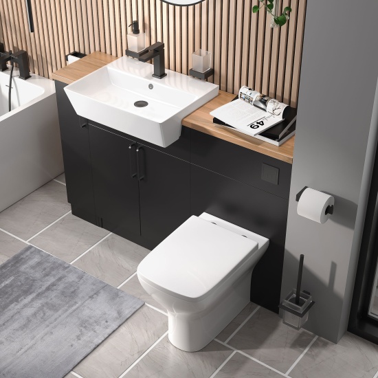 oliver matt black 1300 basin unit with toilet suite oliver matt black 1300 basin unit with toilet suite