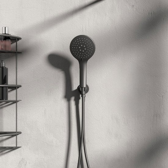 Tweed Round Modern Wall Shower Handset with Hose