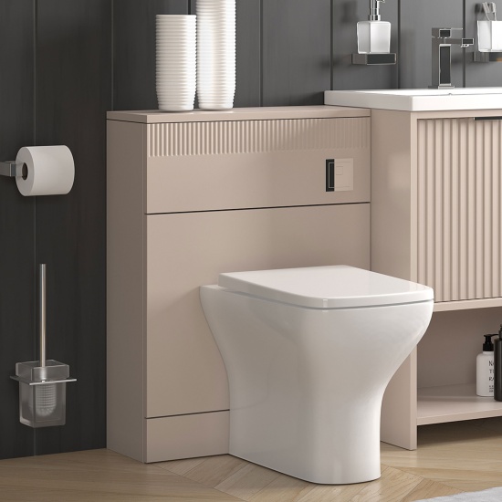 Jasmine Cashmere Back-to-wall Toilet Unit with Optional Flush Button and Toilet Pan
