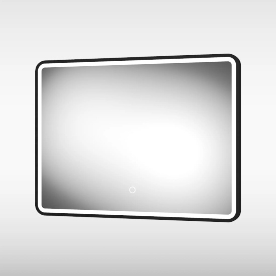sensio frontier matt black led landscape mirror 800 x 600mm