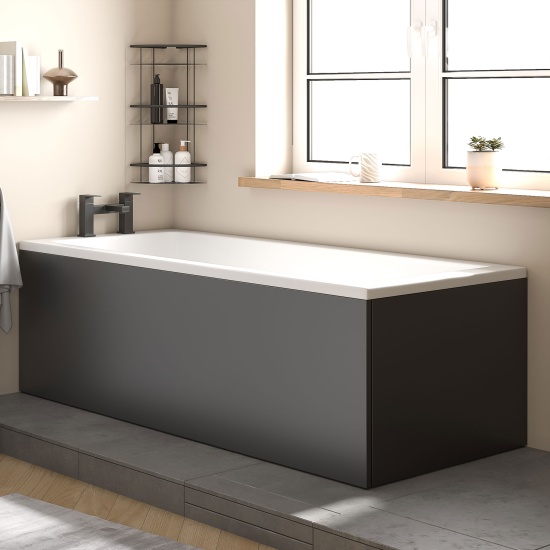 jasmine bath  front panel 1800 matt black