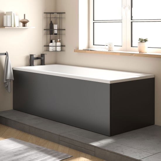 jasmine bath end panel 800 matt black