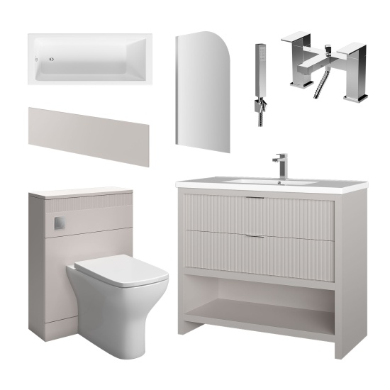 jasmine bath suite with cashmere 1000mm vanity unit wc toilet unit chrome