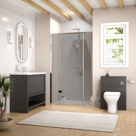 jasmine recessed shower suite with black 1000mm vanity unit wc toilet unit chrome