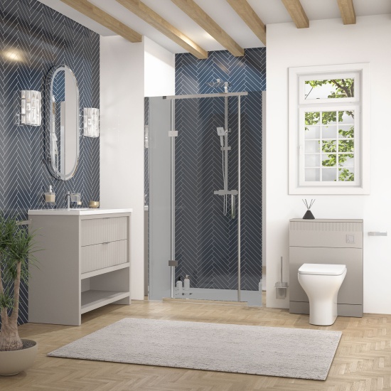 jasmine recessed shower suite with cashmere 1000mm vanity unit wc toilet unit chrome