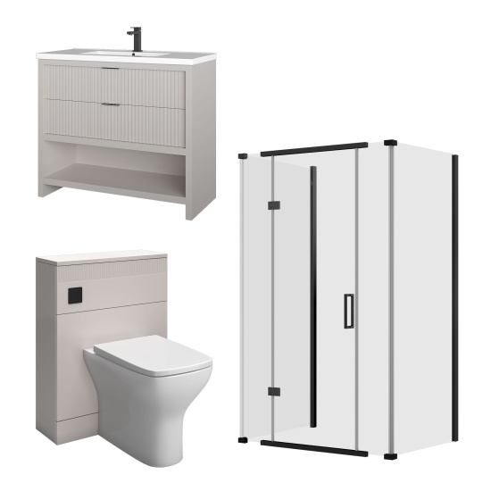 jasmine 3 sided shower suite with cashmere 1000mm vanity unit wc toilet unit black jasmine 3 sided shower suite with cashmere 1000mm vanity unit wc toilet unit black