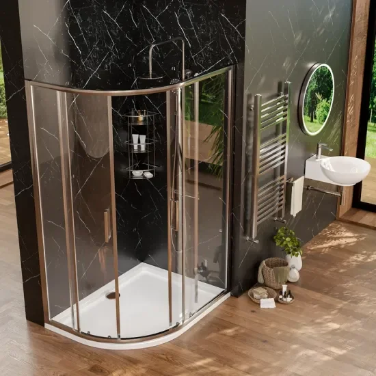 radiant standard height 1200 x 900 offset quadrant shower enclosure chrome