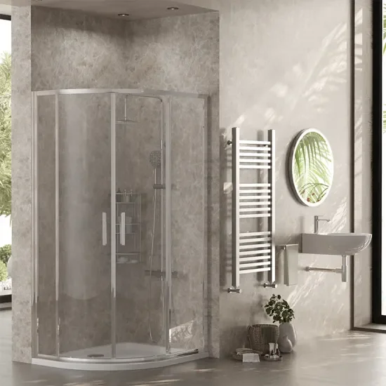 radiant standard height 1000 x 800 offset quadrant shower enclosure chrome
