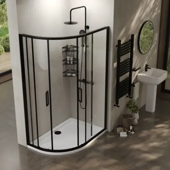 Radiant Deluxe Offset Quadrant 1200 x 800mm Shower Enclosure (Black Profiles, 1900mm Height) 3 Radiant Deluxe Offset Quadrant 1200 x 800mm Shower Enclosure (Black Profiles, 1900mm Height) 3