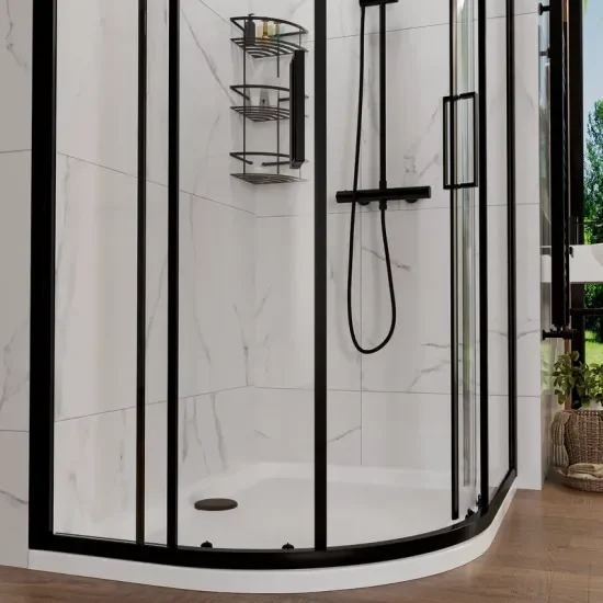 Radiant Deluxe Offset Quadrant 1200 x 900mm Shower Enclosure (Black Profiles, 1900mm Height) 4 Radiant Deluxe Offset Quadrant 1200 x 900mm Shower Enclosure (Black Profiles, 1900mm Height) 4