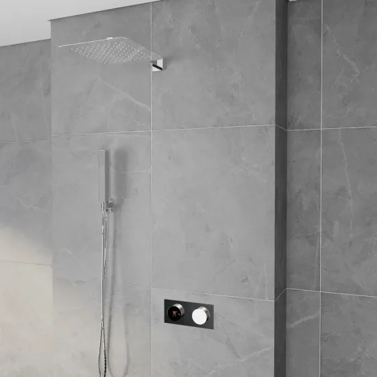 Cyber 2 Outlet Wall Shower Set Head Handset Bracket