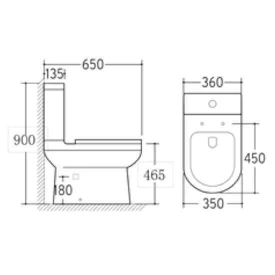 Charlie Close-coupled Comfort Height Open Back Toilet Charlie Close-coupled Comfort Height Open Back Toilet