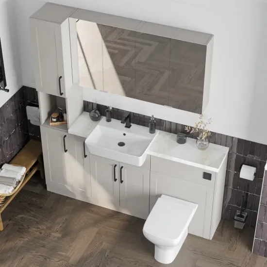 Oliver 1700 Cashmere Shaker Fitted Furniture with Tall Boy