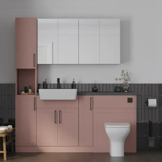 Main product image for the Oliver Pink 1700 Shaker Fitted Furniture with Tall Boy 1
