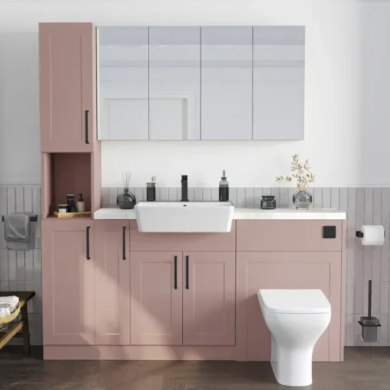 Oliver Pink 1700 Shaker Fitted Furniture with Tall Boy