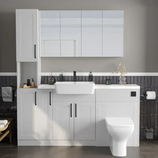 Oliver White 1700 Shaker Fitted Furniture with Tall Boy