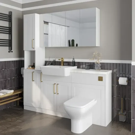 Oliver White 1700 Shaker Fitted Furniture with Tall Boy