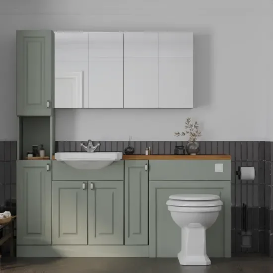 Main product image for the Oliver Sage Green 1700 Shaker Fitted Furniture with Tall Boy 1