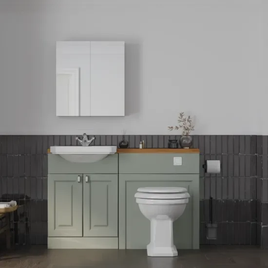 Main product image for the Oliver Sage Green 1200 Shaker Fitted Cloakroom Suite 1