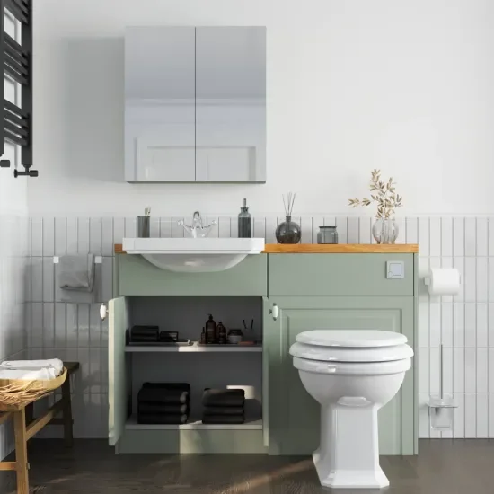 Alternative Configuration for Oliver 1200 Sage Green Shaker Fitted Furniture Combination Vanity Unit