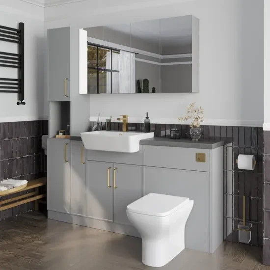 Oliver Dust Grey 1700 Slim Shaker Fitted Furniture with Tall Boy