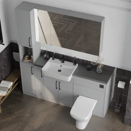 Oliver Dust Grey 1700 Slim Shaker Fitted Furniture with Tall Boy