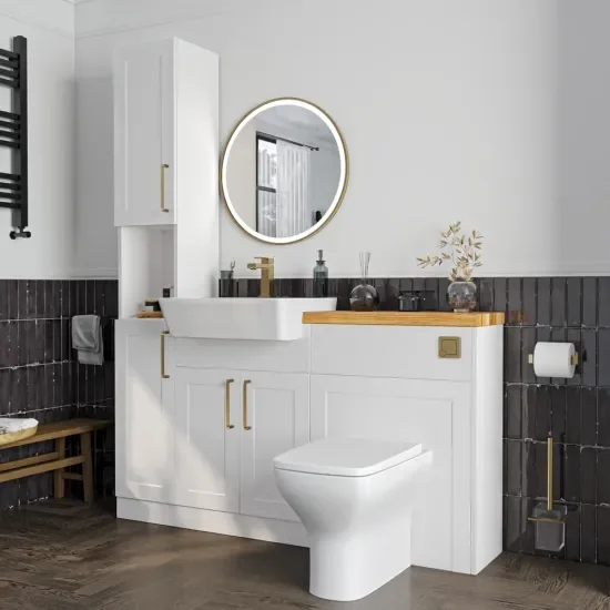 Product Image for Oliver 1400 White Shaker Fitted Furniture Combination Vanity Unit with Ceramic Basin 2
