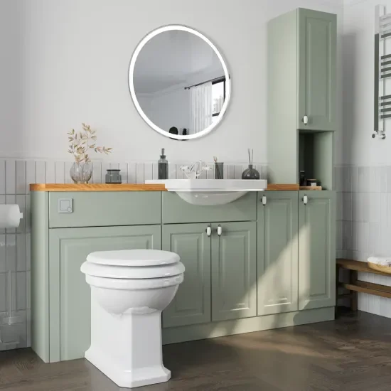 Alternative Configuration for Oliver 1800 Sage Green Shaker Fitted Furniture Combination Vanity Unit