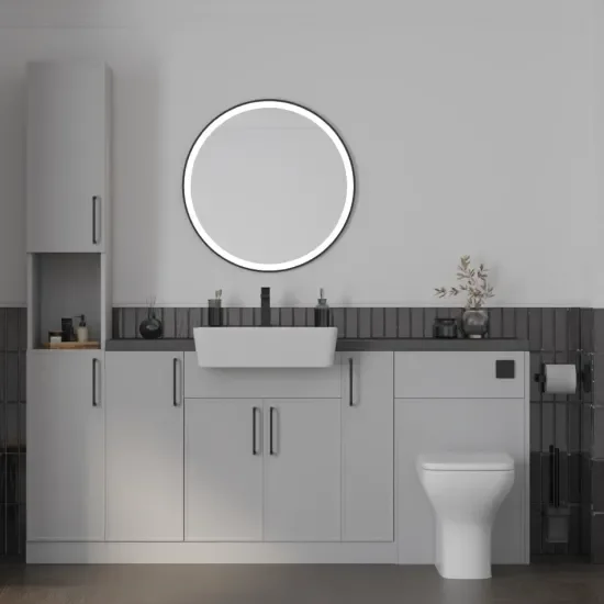 Main product image for the Oliver Dust Grey 1900 Slim Shaker Fitted Furniture Tallboy 1