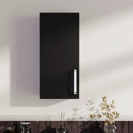 Oliver Matt Black 300mm Wall Cabinet