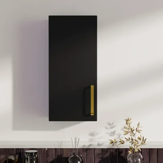 Oliver Matt Black 300mm Wall Cabinet
