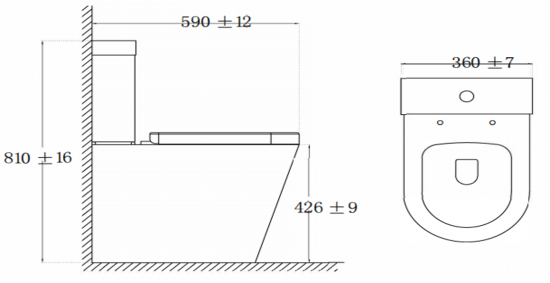 Alessio Black Close coupled Toilet Line Product Image for Alessio Black Close-coupled Toilet