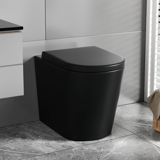 Alessio Black Back-to-wall Toilet Pan
