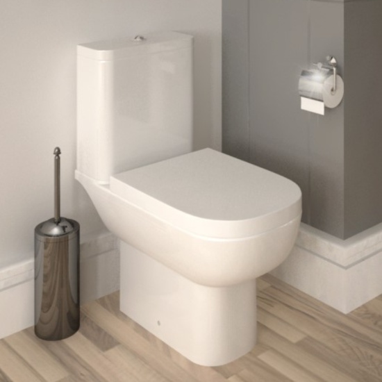 Series 600 Toilet with Soft Close Seat RAK Series 600 Cistern with Chrome Flush Button and Close Coupled Pan