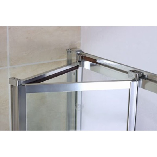 Romano 760 Bi-folding Shower Door Enclosure (Size Options: x 800 or x 900) with Side Panel and Optional Tray Chrome Rollers with Bi-Fold Door