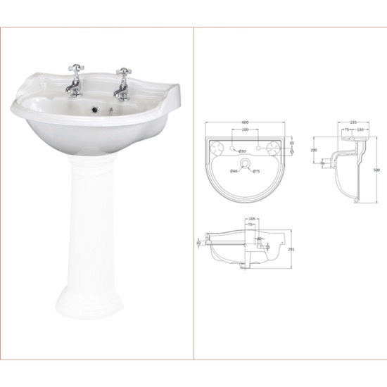 Juilet Suite Sink Line Drawing with Dimensions Juilet Suite Sink Line Drawing with Dimensions