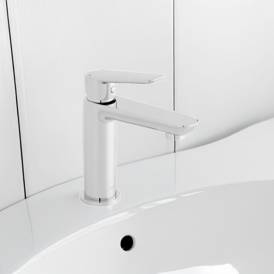 Photon Mini Mono Basin Mixer Smooth Bodied Single Lever Deck Mounted Waste Optional