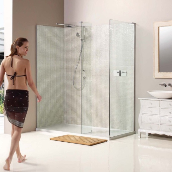 Matki Boutique, Walk In Shower Enclosure with Side Panel and Tray (1500mm x 800mm) Extra Product Image For Matki Boutique, Walk In Shower Enclosure With Side Panel And Tray (1500Mm X 800Mm) 1