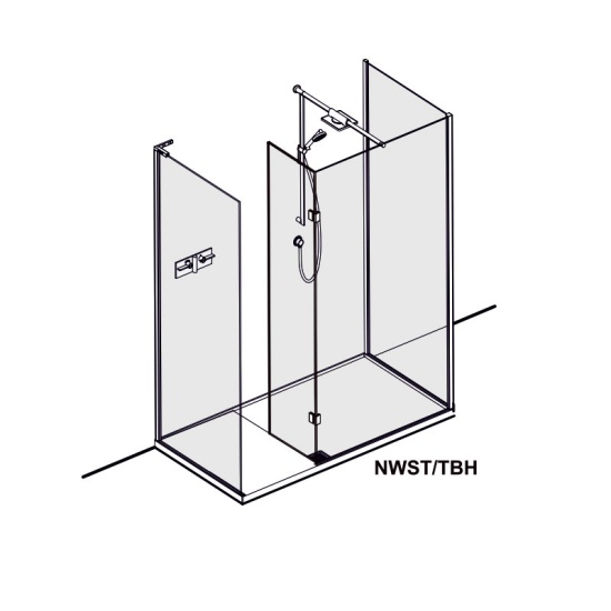 Matki Boutique, Walk In Shower Enclosure with Side Panel, Tray, Elixir Shower Set and Hinge Panel (1700mm x 900mm) Extra Product Image For 1700Mm X 900Mm Walk In Shower Cubicle With Side Panel Tray Elixir Shower Kit And Hinge Panel Matki Boutique 2